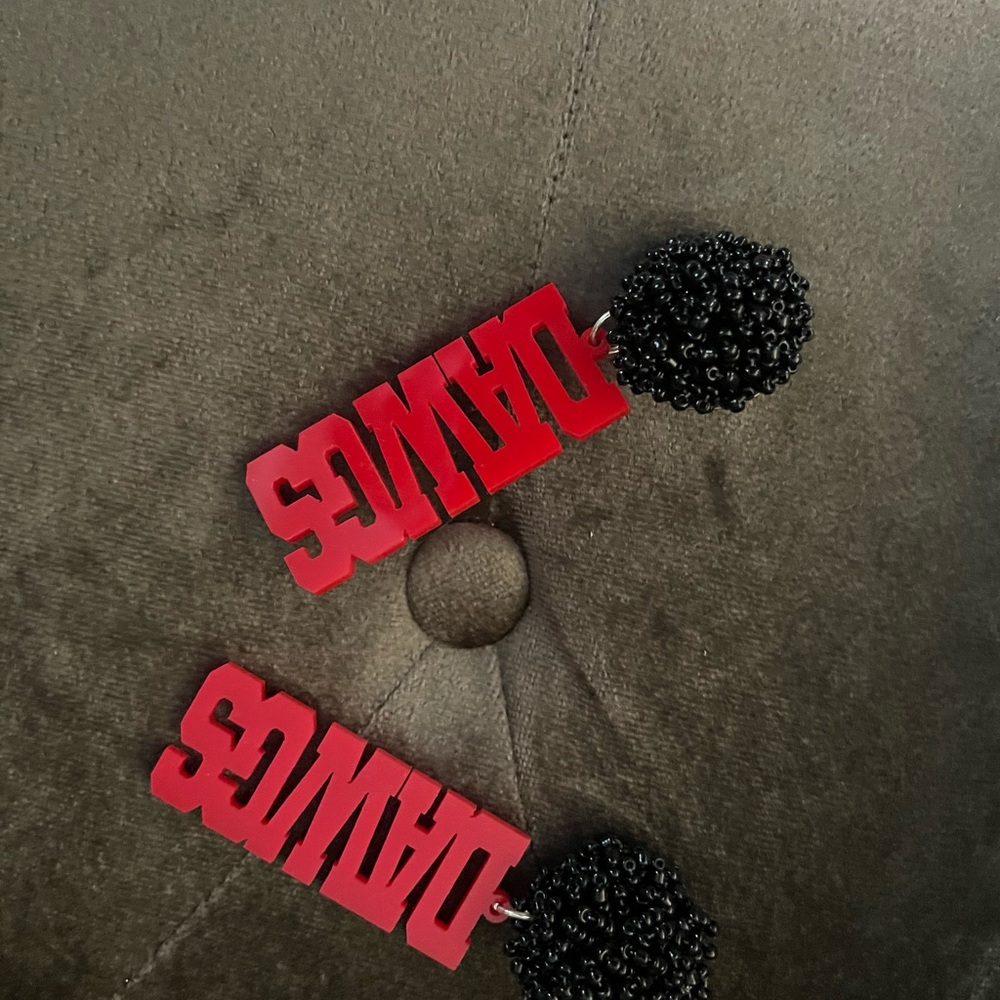 NWOT Red and Black Statement Earrings